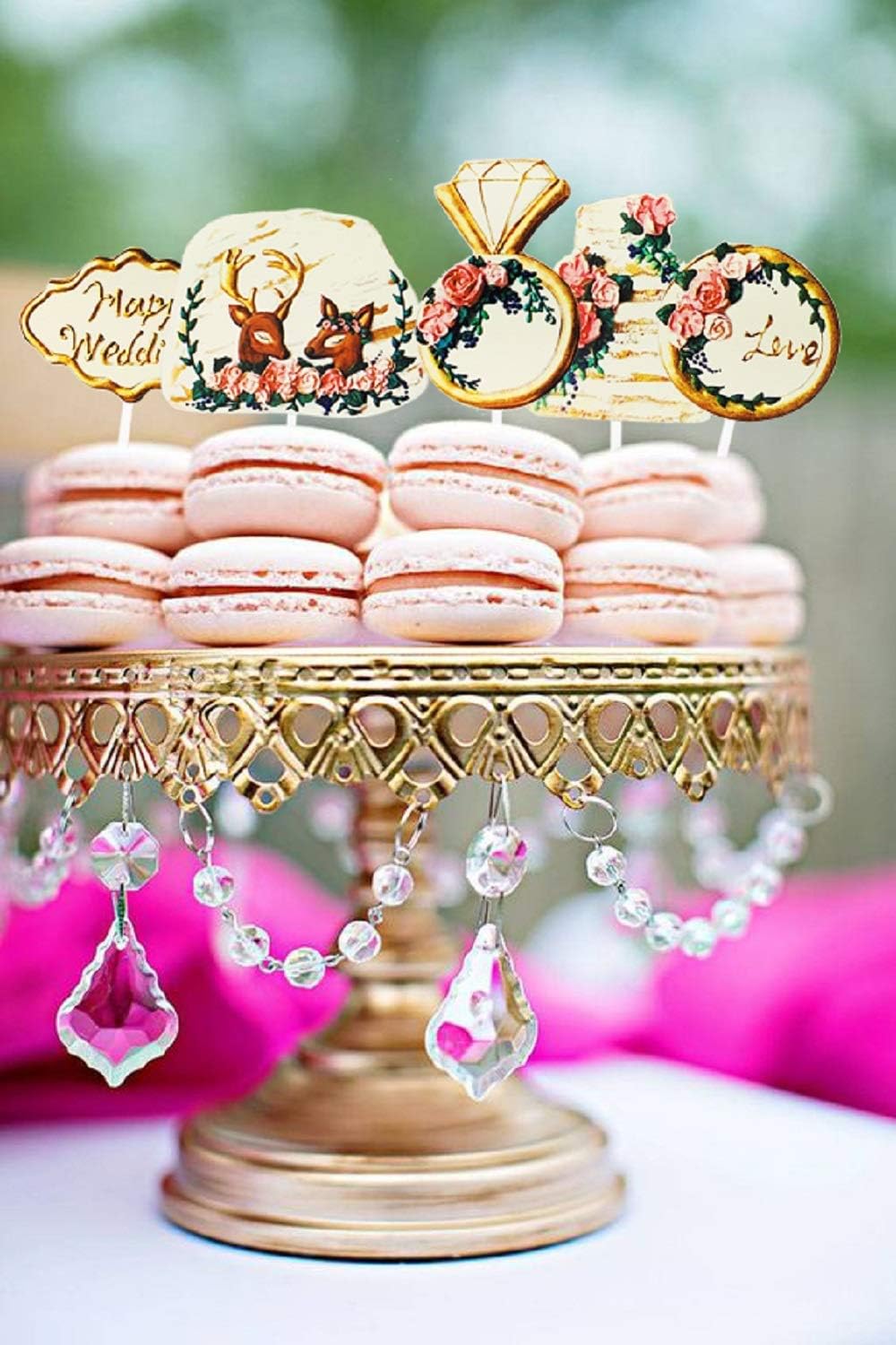 Napravi Rs Patisserie Figurines Pour Gateaux Jevenis Ensemble De 30 Anneaux De Mariage Cupcake Toppers Happy Wedding Cake Topper Diamond