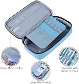 Chelory Large Pencil Case Big Capacity Oxford 8.8x4.4x2.2 inch Light Blue view 3