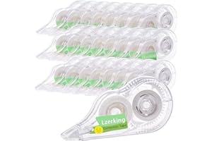 Lzerking Correct Correction Tape,White,32-Count,Transparent Dispenser Shows How Much Tape is Remaining