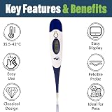 Thermometer World Digital Pet Thermometer with Veterinary Hobday Chart view 2