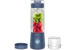 Chefman Cordless Portable Blender for Smoothies and Shakes, BPA-Free 16 oz Blending Jar w/Stainless-Steel Blades, USB-C Recha