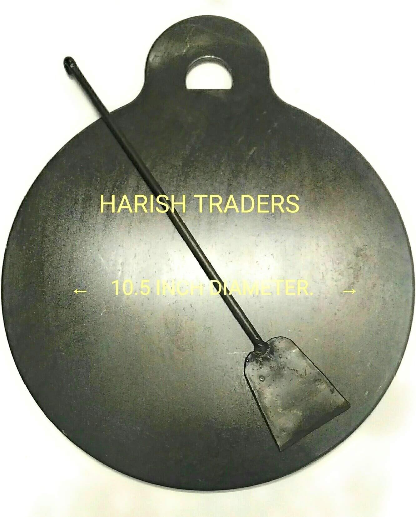 HARISH Induction Base Iron Tawa, 10.5 Inches, Black