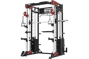 RITKEEP FITNESS Home Gym Smith Machine with 320lb Weight Stacks – 6-in-1 Power Rack, Crossover, Pull-Up & Dip Station, Full Body Strength Training – RitKeep PMAX-5600 Pro