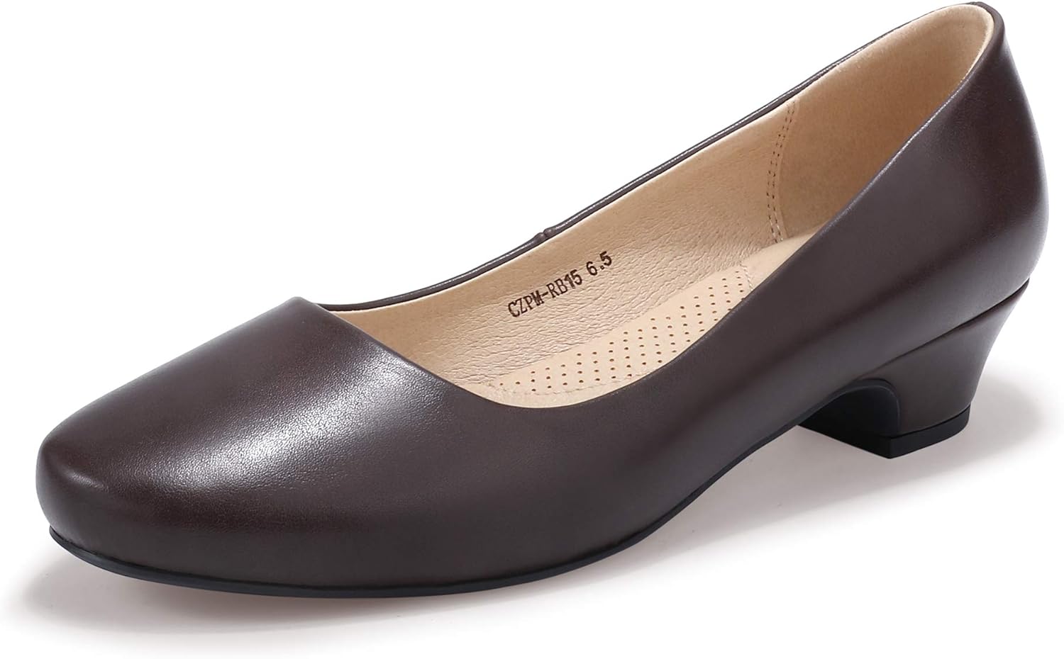 low chunky heel pumps