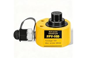 10T Hydraulic Cylinders Jack Portable Low Profile Multi-Section 26mm/1.02" Stroke Mini Porta Power Ram Lifting Cylinder Jack 