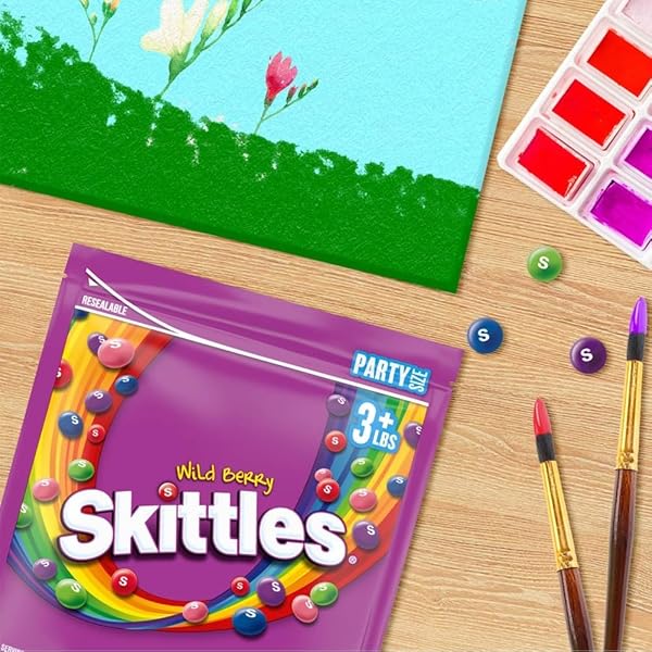 SKITTLES WILD BERRY FRUITY CANDY, SUPER BOWL CHEWY CANDY PARTY SIZE, 50 OZ BAG