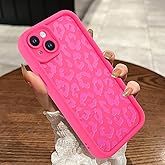 MOWIME Compatible with iPhone 14 Plus Case, Cheetah Print Shockproof Soft TPU Protective Case for Women Girls, Slim Anti Scratch Leopard Case for iPhone 14 Plus 6.7 Inch, Hot Pink