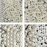 Set of Genuine Czech Glass Round Czech Glass Beads 3mm, 4mm, 6mm, 8mm, White Pearl. Total 275+