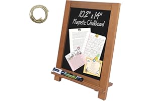 Newzealkids Tabletop Chalkboard Signs 10.2"x14" Magnetic Small Chalkboard Sign, Desktop Standing/Wall Hanging Blackboard with