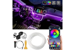 MAODANER Car LED Interior Strip Light, 16 Million Colors 5 in 1 with 236 inches Fiber Optic, Multicolor RGB Sound Active Automobile Atmosphere Ambient Lighting Kit - Wireless Bluetooth APP Control