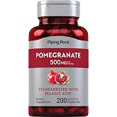 Piping Rock Pomegranate Extract Capsules | 500 mg | 200 Count | Supplement for Men and Women | with Ellagic Acid | Non-GMO and Gluten Free