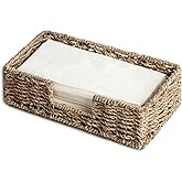 StorageWorks Napkin Holder for Bathroom, Wicker Napkin Baskets for Bathroom, Seagrass Guest Towel Holder, 9 ¾"L x 5"W x 2 ¾"H, 1 Pack