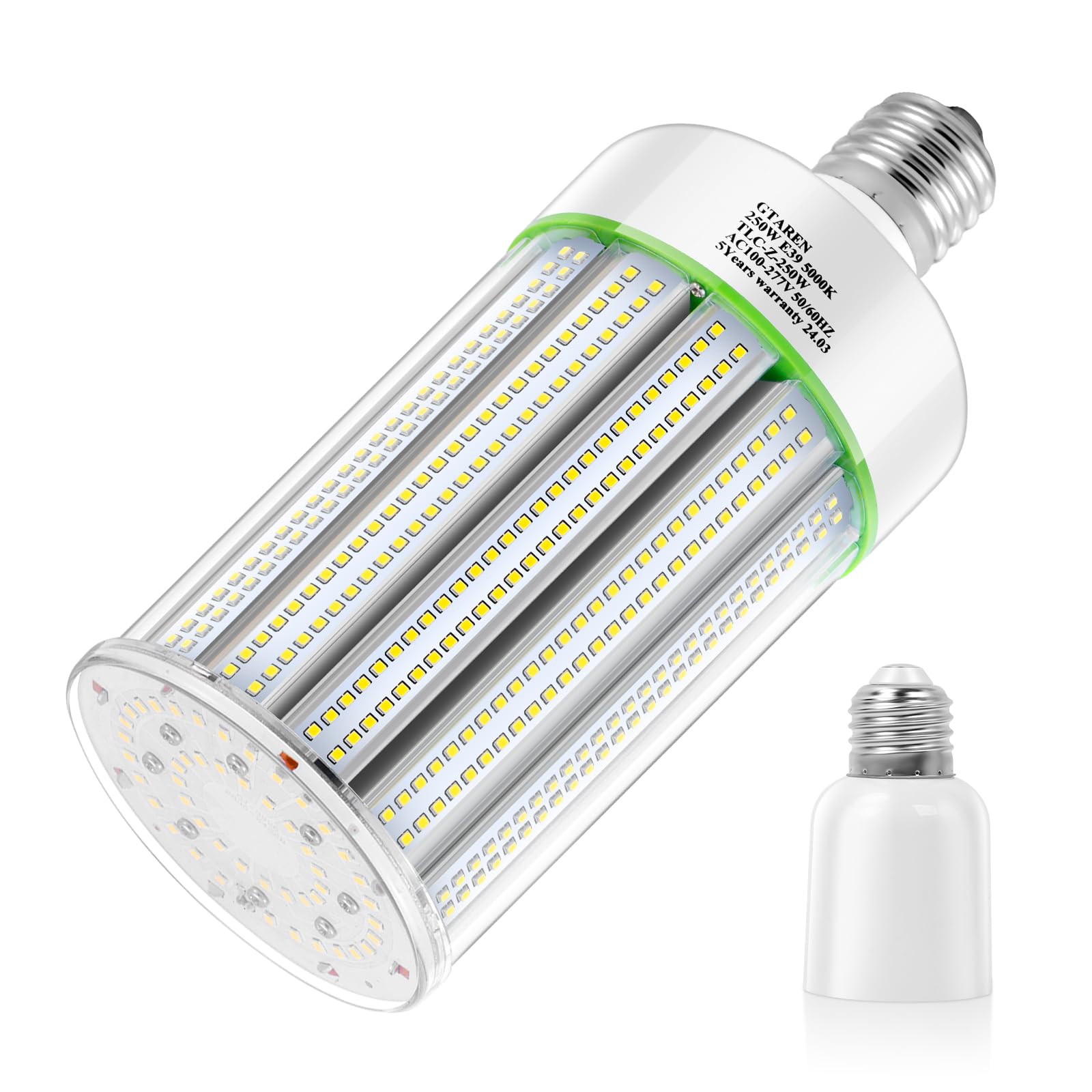 Photo 1 of 250W LED Corn Light Bulb,1000w Metal Halide LED Replacement,5000K E39 Mogul Base LED Bulb,Retrofit HPS HID Lamp for Commercial Industrial High Bay light Fixture Wearehouse GYMS Storage Room Workshop