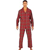 NORTY Flannel Pajamas Men's Sleepwear - Long-Sleeve Shirt and Pants Pajama Set Gift for Men, Dad, Boyfriend (S-5XL)