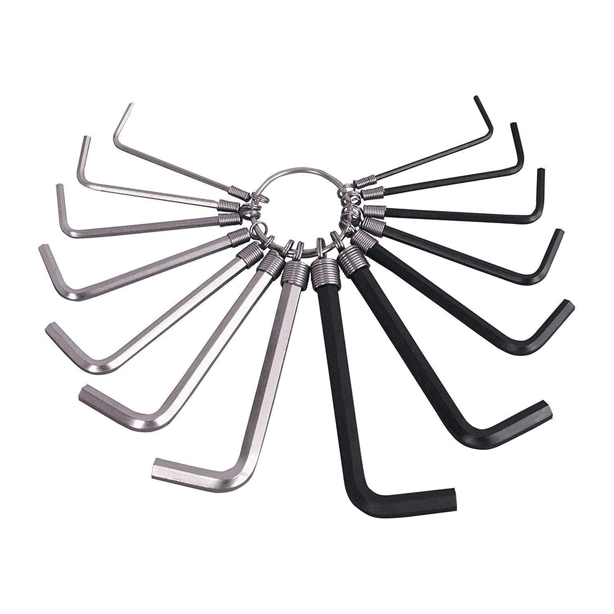 G4GADGET 14PCS Hex Key Allen Key Set on Metal Ring – Metric (1.5mm, 2mm, 2.5mm, 3mm, 4mm, 5mm, 6mm) & Imperial (1/16”, 5/64”, 3/32”, 1/8”, 5/32”, 3/16”, 7/32”) – Durable Steel Wrench Tool Set — image 1