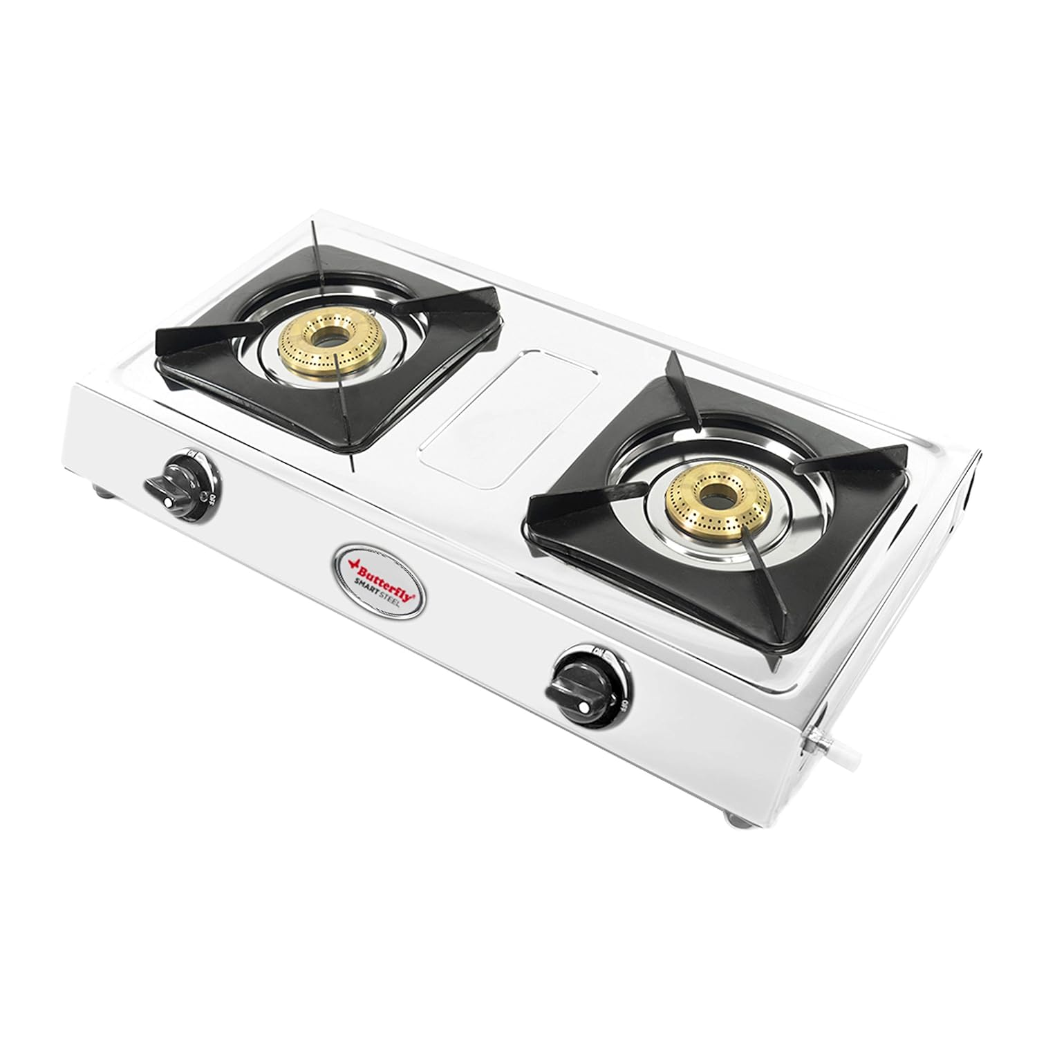 Smart Stainless Steel Manual Ignition 2 Burner Gas Stove Butterfly