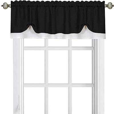 Buy Woven Trends Two Tone Window Curtain Valance Double Layer Short Valance Small Window Curtains For Bathroom Living Room And Kitchen Black White 58 W X 14 L Valance Online In Kuwait B07dvqvmhc