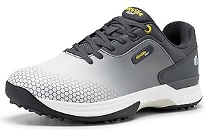 FitVille Wide & Extra Wide Mens Golf Shoes Professional Outdoor Waterproof Spiked Golf Shoes for Men