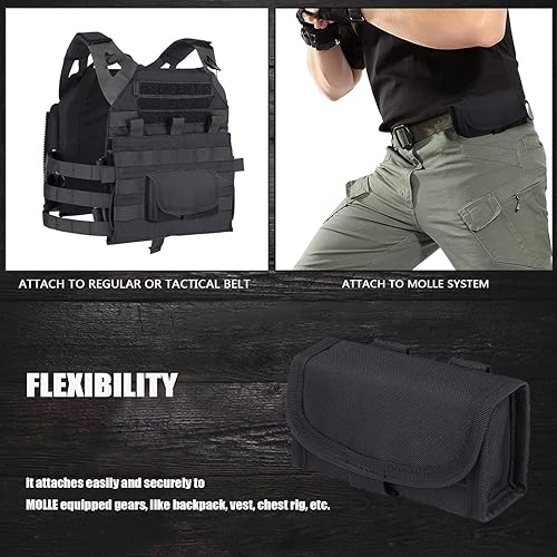 thumbnail image 2 of Shotgun Shell Holder Molle ACEXIER Hunting Military 18 Round Tactical Molle Cartridge Shell Holder Ammo Bag Pouch Military Waist Bag 12/20 Gauge Gun Bullet Pouch(Include One Tactical Patch Molle Shotgun Pouch 2 of 13