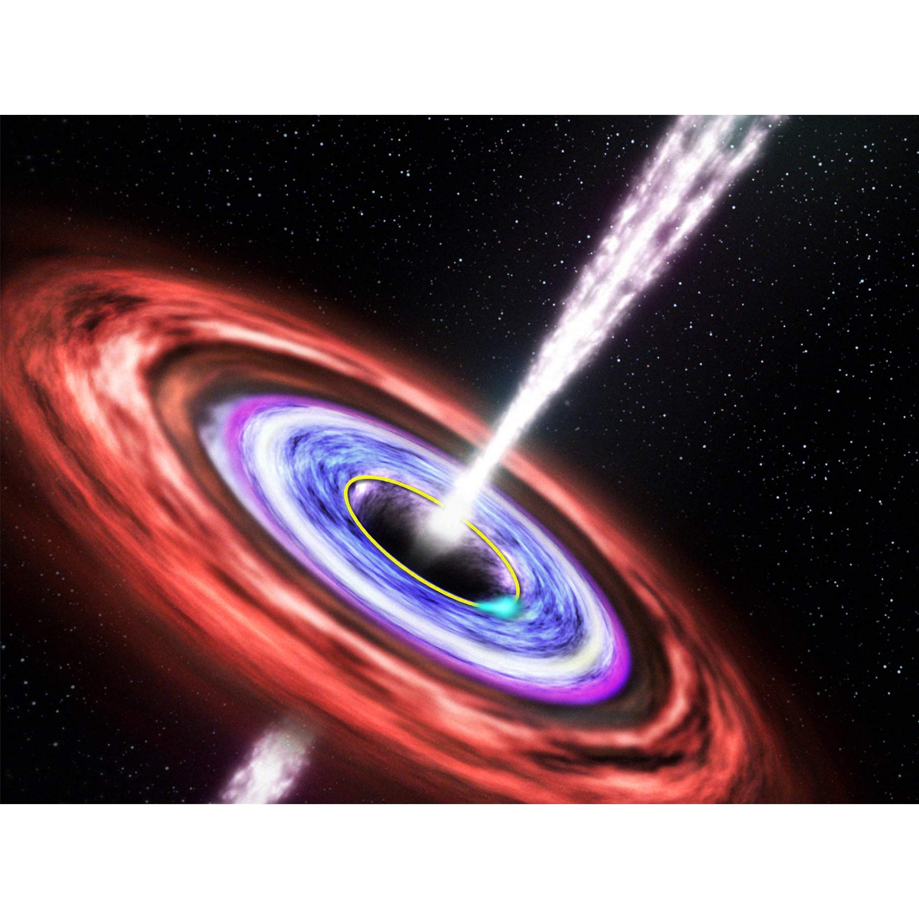 Space NASA Black Hole Sw J1644+57 Illustration Large XL Wall Art Canvas Print