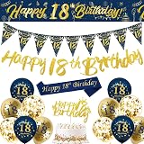 DEARLIVES Blue Gold 18th Birthday Decorations for Men Party Supplies