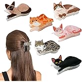 Framendino, 6 Pack Cat Hair Claw Clips Hairpins Cute Small Animal Shaped Clip for Birthday