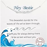 Valentines Day Gifts for Her,Best Friends Gifts for Women,Bestie Gifts for Woman, Friendship Bracelets,925 Sterling Silver Wave Bracelet Gift for Friends Birthday Gift Graduation,BFF Gift,Valentine's Day