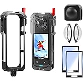 6-in-1 Accessories Kit for Insta360 X5, Included Insta 360 X5 Premium Lens Guard, Metal Protective Case, 2 Pack of Tempered Glass Film Screen Protector, Silicone Protective Cover Bundle Kit