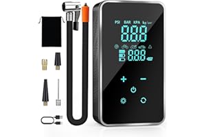 LAMFURART Tire Inflator Portable Air Compressor-Air Pump for Car Tires 150 PSI-Tire Pump Electric with Tire Pressure Gauge-Portable Tire inflator for Car, Motocycle, Bike, Ball (Orange) (Dark Green)