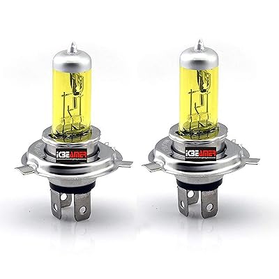 ICBEAMER H4 12V 100W Direct Replacement for Auto Vehicle Car Factory Halogen Light Bulbs [Color: Yellow] w/Mbox