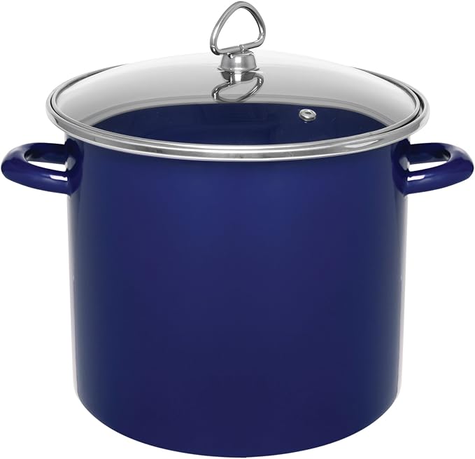 Chantal 8Quart Enamelon Steel Stockpot, Cobalt Blue