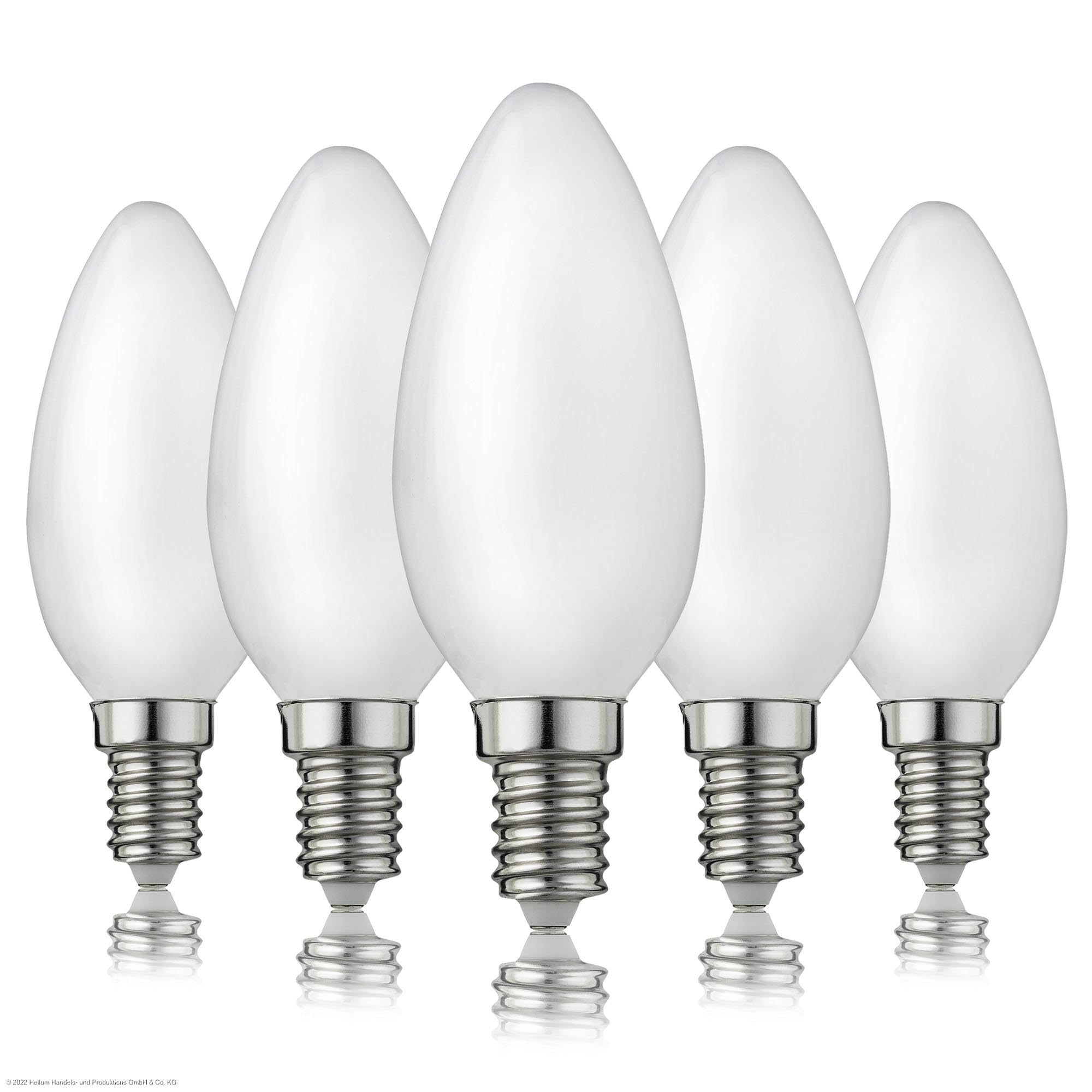 Hellum LED Light Bulb C35 LED Filament E14 Base Warm White 2700 K 2 W Matt Pack of 5 207200
