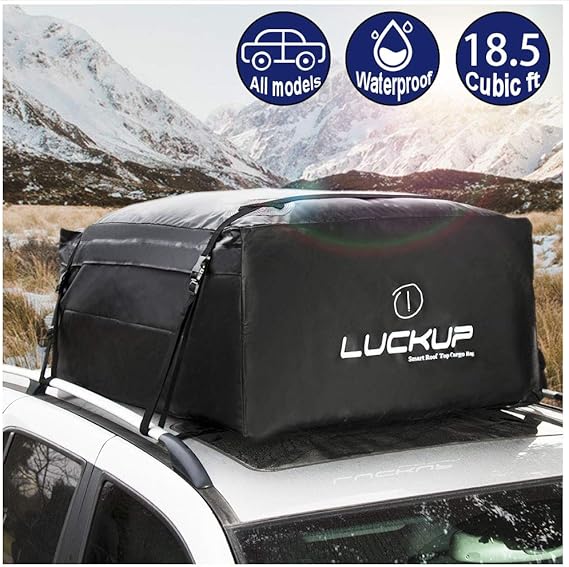 Portaequipajes Impermeable Bolsa Techo Coche Sunydog - 425L, Impermeable 600D, 8 Correas, Para Viajes Y Camping Cremallera Bidireccional Plegable