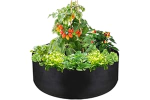 IWNTWY 50 Gallon Large Grow Bag, Heavy Duty Fabric Round Raised Garden Bed Planter Pots for Planting Herb Flower Vegetable Potato Plants (36" D x 12" H, Black)