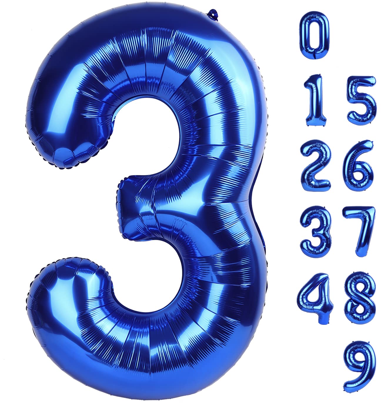 Photo 1 of Number 3 Balloons 40 Inch Navy Blue Numbers Balloon for Three Year Old Birthday Decor, 3rd 13 30 31 Birthday Party Supplier