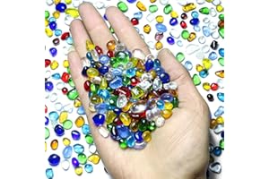 SEEKUP 1 Lb (460 g) Colorful Sea Glass Stones Irregular Rainbow Glass Pebble Decorative Rock Quartz Tumbled Gemstone Chips for Aquarium Decoration/Vase Filler/Jewelry Making/Handwork Craft/Gems Display