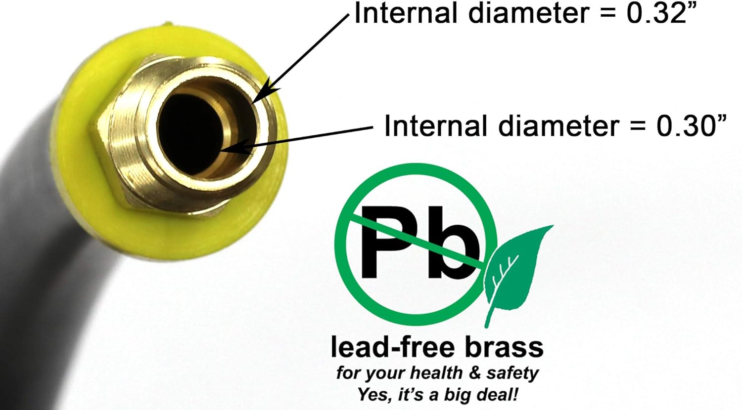 18-inch Short Air Compressor Hose: 1/4" Male NPT to 1/4" Male NPT Connections (Lead-Free Brass) - - 