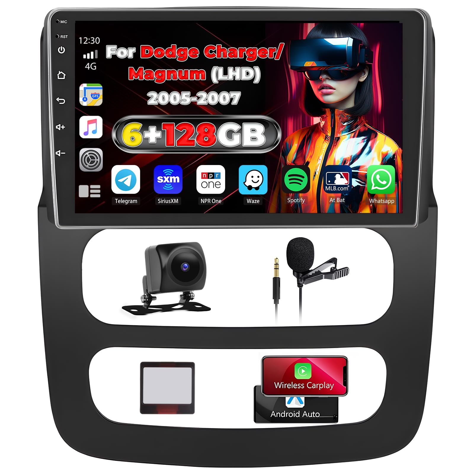 Photo 1 of Inefala [8Core 6+128G] Car Stereo for Dodge RAM 1500/2500/3500 2002-2005 with Wireless Carplay Android Auto, 9" HD Touchscreen with GPS WiFi Bluetooth FM/RDS Radio 32EQ DSP SWC Backup Camera MIC