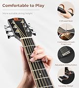 Vangoa 4/4 Acoustic Guitar Beginner Set Full Size Cutaway 41 inches Kit view 5