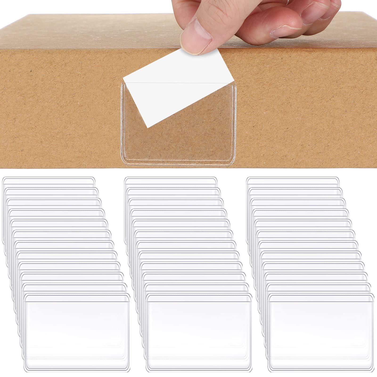 Jeyiour 100 Pcs Label Holders Adhesive Nameplate