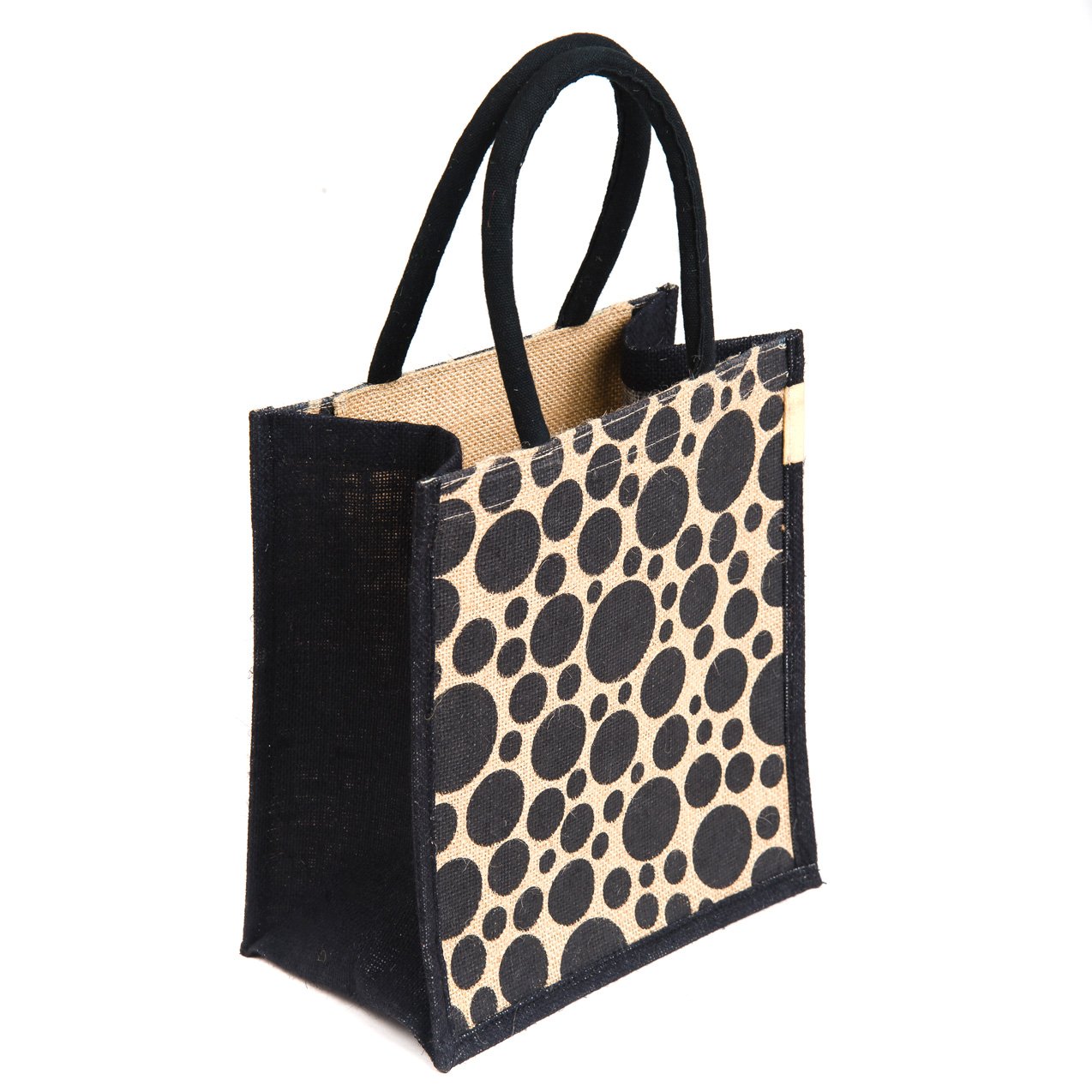 h&b men's jute multicolour lunch bag