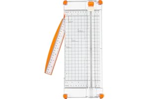 CreGear Paper Cutter Portable Paper Trimmer with Scoring Blade 12 Inch Paper Slicer Scrapbooking Tool with Grid Lines and Side Rule, Small Paper Cutter for Cardstock, Craft Paper, Label, Photo