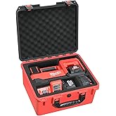 Air Compressor Waterproof Hard Case Compatible with Milwaukee M18 Inflator 2848-20, Air Pump Carrying Bag for Milwaukee Tools, Storage Holder for Battery Pack 18V 3.0 to 12.0 Ah - (Only Case)