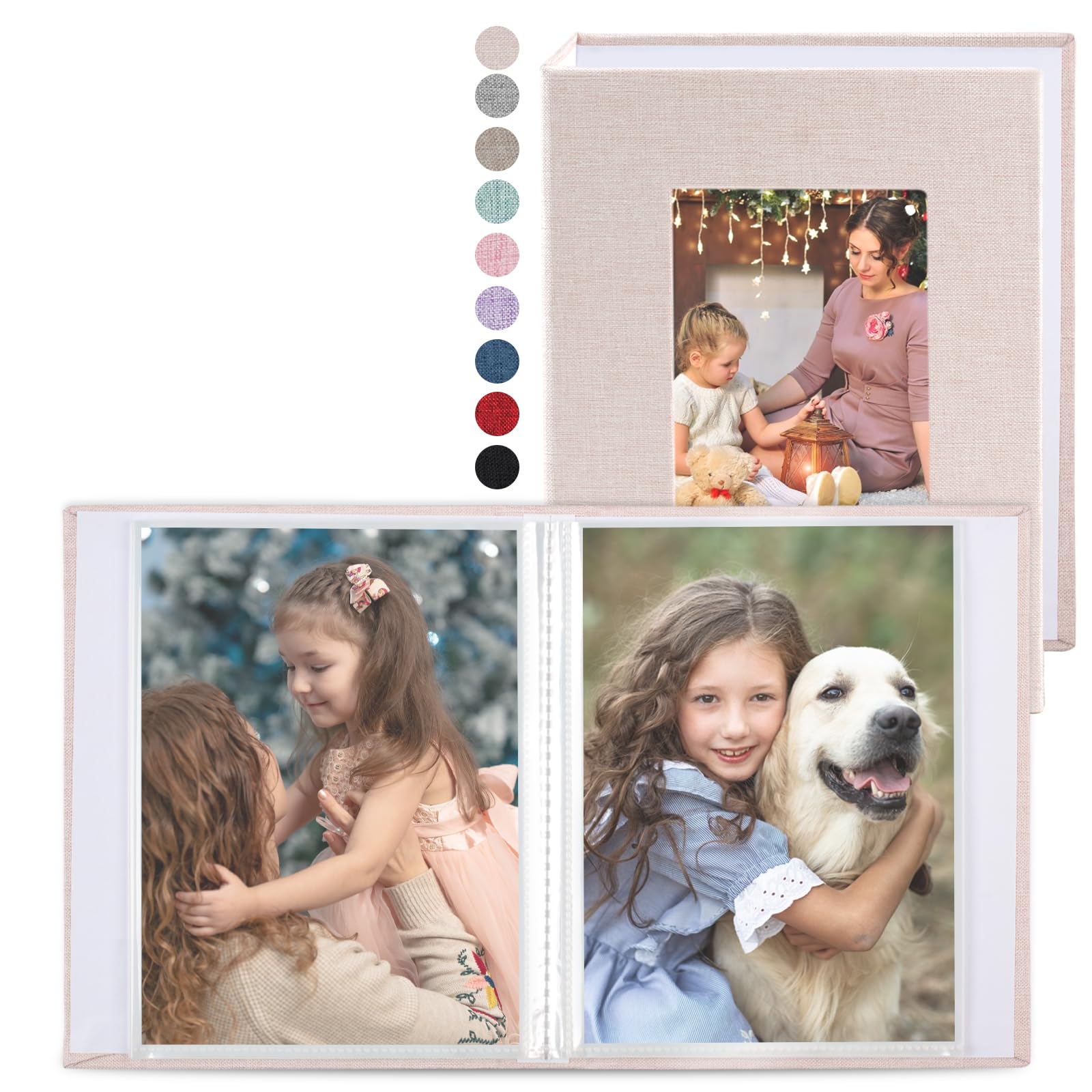 Photo 1 of vivinin 2 Pack Photo Album 4x6, Linen Cover Photo Book, Small Photo Album Book for 36 Pockets Hold 72 Pictures, Picture Book for Photos Family Anniversaries Baby Vacations (Off-White)
