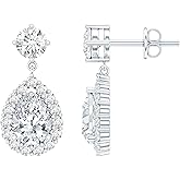 Certified 2 Carat Moissanite Teardrop Earrings in Silver, D-Vs1 Quality, Moissanite Bridal Earrings - Ready To Gift