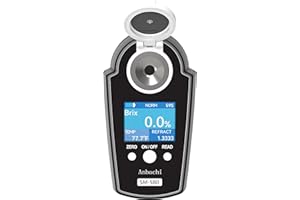 ANBACHI Digital Refractometer Digital BRIX Tester Sugar Meter Ideal for Drinking Water Beverage Kombucha Orchard Fruit Juice Carbohydrate Content High Accuracy Portable Refractive Index Tester 0-58%