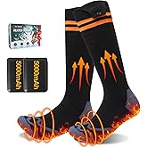 socodox Heated Socks for Men Women, Rechargeable Heated Socks with 4 Heating Levels, 5000mAh Electric Socks for Skiing, Hiking, Camping, Hunting and Outdoor Work