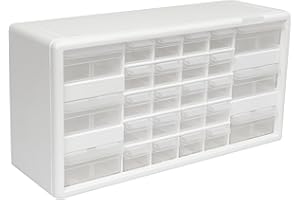 Akro-Mils 10126 26-Drawer Plastic Drawer Storage Cabinet for Garage Organization, Bead Organizer, Building Bricks Storage, Te