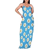 Girlair Women's Summer Boho Sleeveless Sundress Casual Printed Beach Long Maxi Dress Plus Size Loose Fit Dresses