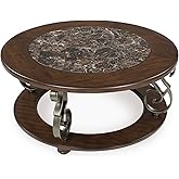 Signature Design by Ashley Frallyn Classic Coffee Table with Metal Legs and Bun Feet, Dark Brown